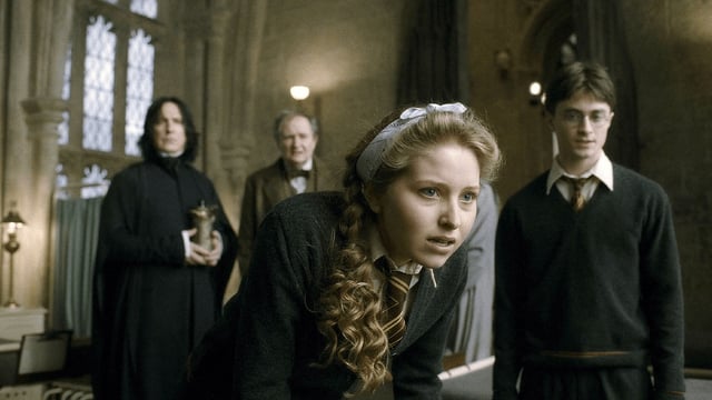Alan Rickman, Jim Broadbent, Jessie Cave and Daniel Radcliffe in 'Harry Potter and the Half-Blood Prince.'