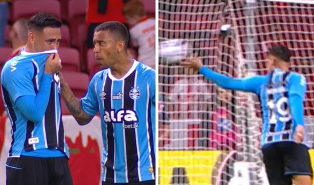 Erick Noriega cometió segundo penal en el Gremio vs Inter de Porto Alegre y se echó a llorar: sus compañeros lo consolaron