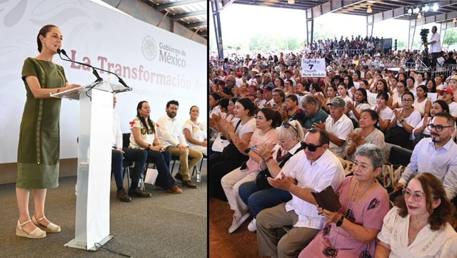 La Presidenta Claudia Sheinbaum presentó en Mérida un paquete de proyectos para Yucatán que incluye salud, educación, bienestar social e infraestructura.