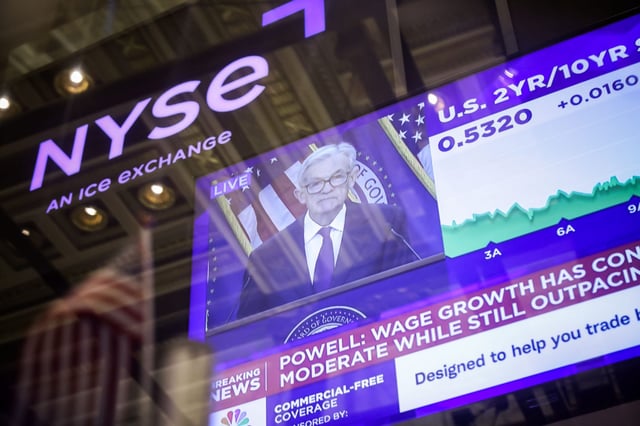 The floor of the New York Stock Exchange on Wednesday after a Federal Open Market Committee meeting.