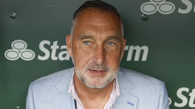 Jul 4, 2025; Chicago, Illinois, USA; St. Louis Cardinals president of baseball operations John Mozeliak speaks before a baseball game against the Chicago Cubs at Wrigley Field. Mandatory Credit: Kamil Krzaczynski-Imagn Images