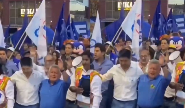 César Acuña: lanzan huevos al fundador de APP durante evento proselitista en Huancayo
