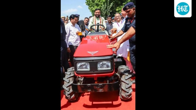 Haryana chief minister Nayab Singh Saini during the rabi agriculture fair at Hisar’s Chaudhary Charan Singh Haryana Agricultural University on Sunday. (Sourced: X)
