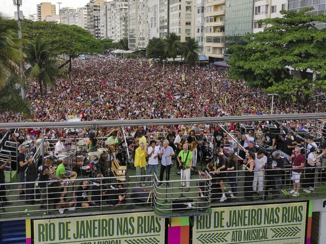 Concert durant une manifestation à Rio de Janeiro contre une proposition de loi sur l'immunité des parlementaires, le 21 septembre 2025