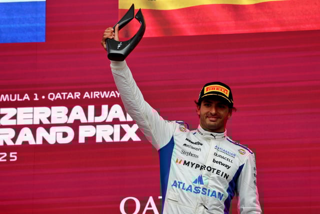 It was a return to the podium in Azerbaijan for Carlos Sainz. Image: XPB Images