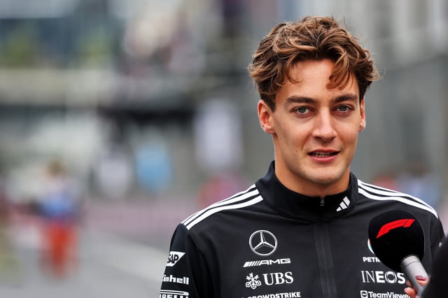 George Russell nearly missed the Azerbaijan Grand Prix due to illness. Image: XPB Images