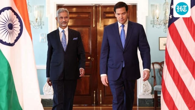 U.S. Secretary of State Marco Rubio and India's External Affairs Minister Subrahmanyam Jaishankar walk together at the State Department in Washington, D.C on July 1 (REUTERS FILE PHOTO)