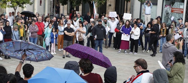 Concentración ayer en Monforte de Lemos. |  Eliseo Trigo/EFE