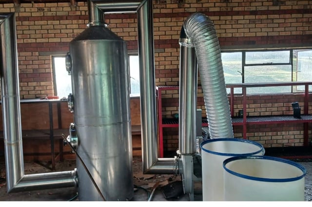 Some of the equipment used to manufacture illicit drugs on the Volksrust farm. Image: DCSSL
