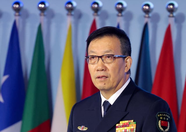 Chinese Defence Minister Dong Jun speaks during Beijing Xiangshan Forum in Beijing, China September 18, 2025. REUTERS/Maxim Shemetov/File Photo