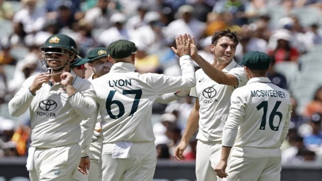 Australia players celebrate a wicket | Image: AP