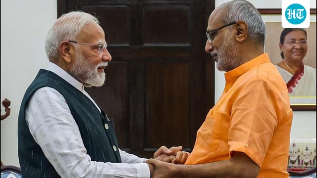 Prime Minister Narendra Modi with Vice President CP Radhakrishnan in New Delhi. (DPR PMO)