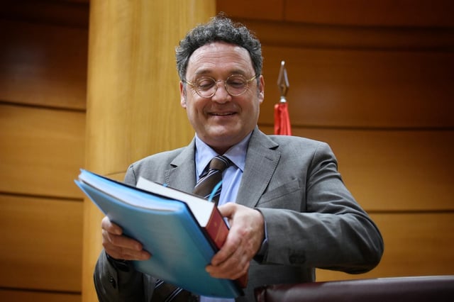 El Fiscal General del Estado, Álvaro García Ortiz, durante su comparecencia en la Comisión de Justicia, en el Senado, a 18 de febrero de 2025, en Madrid (España).