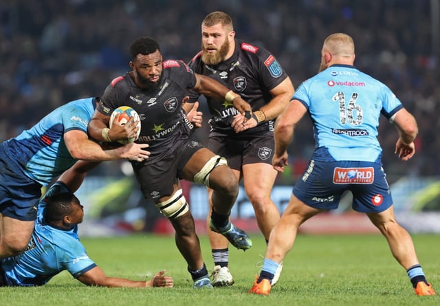 PRETORIA, SOUTH AFRICA - JUNE 07: Vincent Tshituka of the Hollywoodbets Sharks in action during the United Rugby Championship, semi final match between Vodacom Bulls and Hollywoodbets Sharks at Loftus Versfeld on June 07, 2025 in Pretoria, South Africa. (Photo by Johan Orton/Gallo Images)