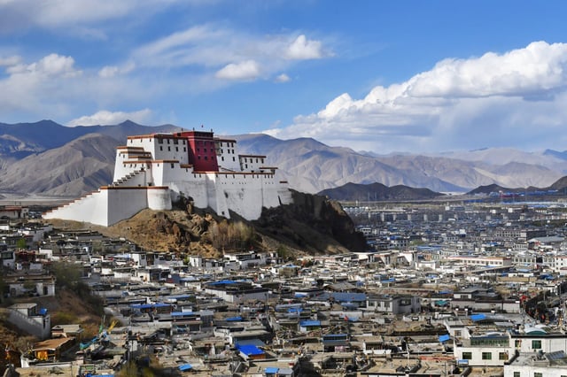 The cityscape of Tibet's second largest city Shigatse - dominated by the Dzong and distant Himalayan mountains
Samzhubzê District is a district in the Tibet Autonomous Region of the China, and the .... The reconstructed citadel (dzong) of Shigatse. The imposing Dzong or "Shigatse Dzong", was probably built in the 15th century.
