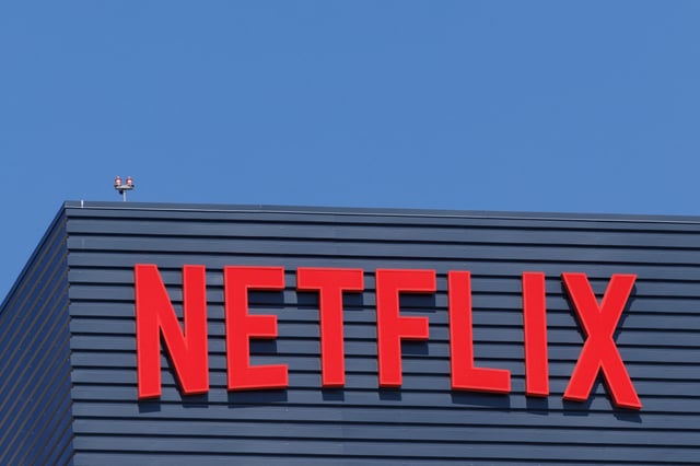The Netflix logo is shown on one of their Hollywood buildings in Los Angeles, California, U.S., July 12, 2023.  REUTERS/Mike Blake/File Photo