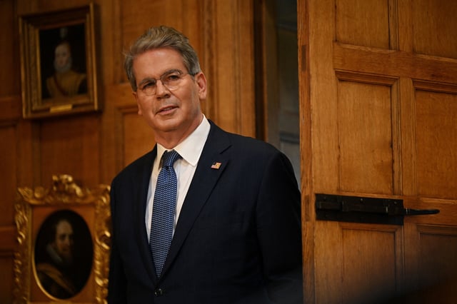 US Treasury Secretary Scott Bessent attends a press conference held by U.S. President Donald Trump and UK Prime Minister Keir Starmer at Chequers at the conclusion of a state visit on September 18, 2025 in Aylesbury, England.   Leon Neal/Pool via REUTERS/File Photo