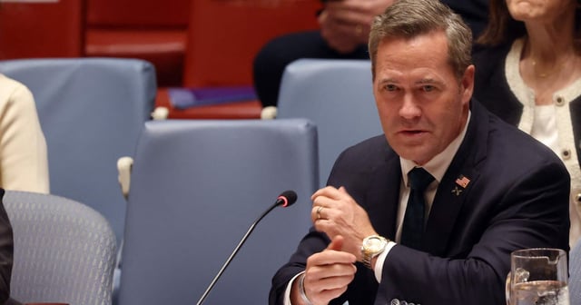US ambassador to the UN Mike Waltz speaks at a Security Council emergency meeting in New York. Getty Images / AFP 