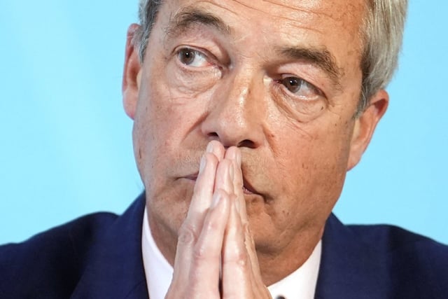 Farage during a Reform UK press conference at the Royal Horseguards Hotel, London on Monday (Jordan Pettitt/PA Wire)