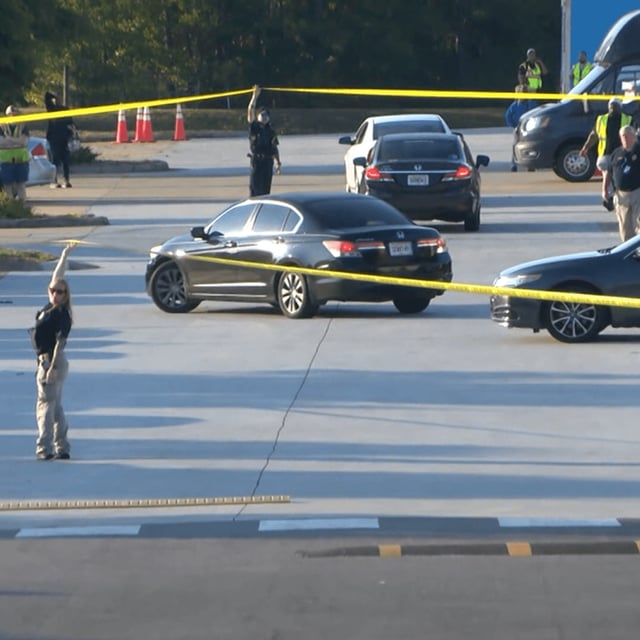 Scene of active shooter incident at Amazon facility in Columbus, Ga. (Credit: CNN Newsource/WTVM){p}{/p}
