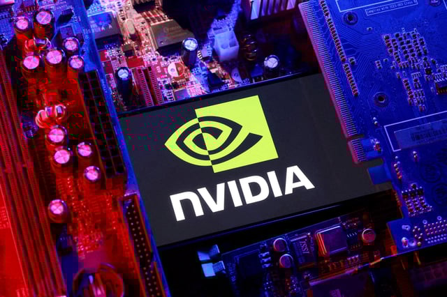 A Nvidia logo and a computer motherboard appear in this illustration taken August 25, 2025. REUTERS/Dado Ruvic/Illustration/File Photo