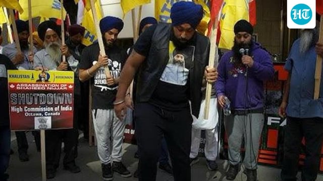 Inderjeet Gosal at a protest in front of the Indian Consulate in Toronto last year.