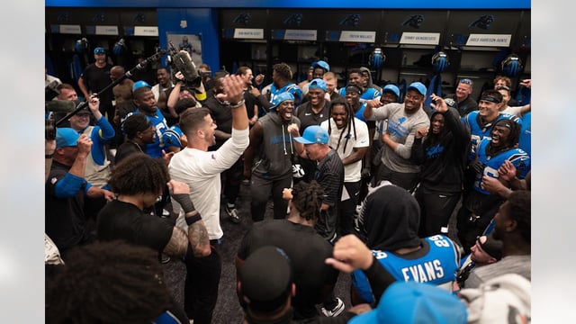 Dave Canales, locker room celebration