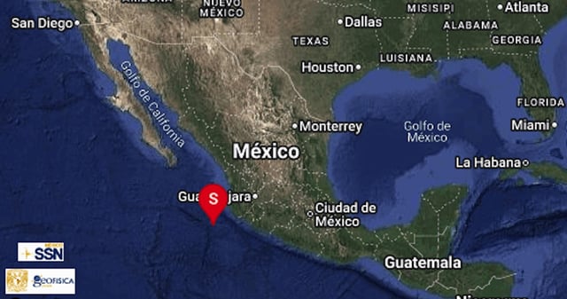 El sismo ocurrido este lunes se generó cerca del municipio de Cihuatlán, Jalisco. Foto: X @SSNMexico