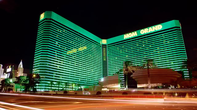 The MGM Grand at night.