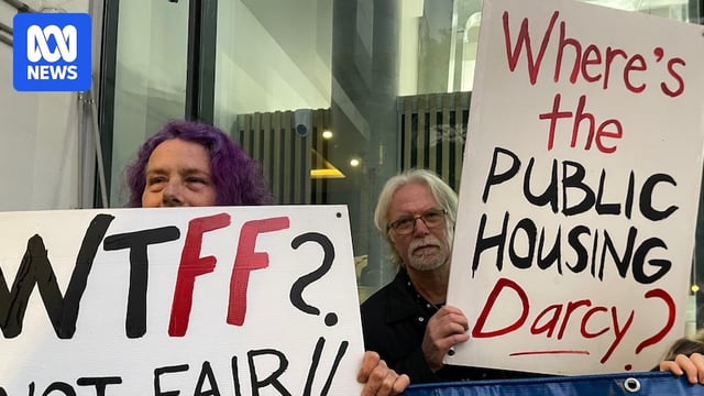 Protesters hold signs against inner west councils Fairer Future housing plan