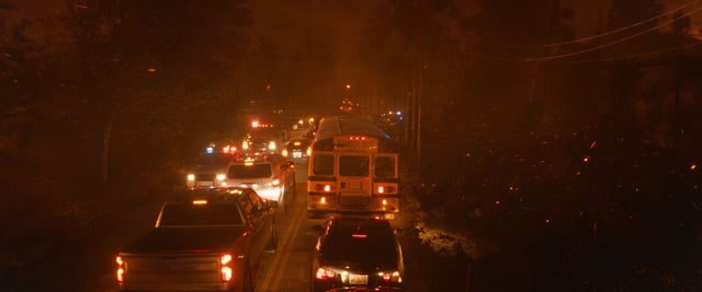 A scene from Paul Greengrass’ “The Lost Bus,” based on a true story from the 2018 Camp Fire.