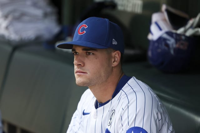 Chicago Cubs third baseman Matt Shaw (6) sits in the dugout before the game against the Cincinnati Reds at Wrigley Field on Sunday, June 1, 2025. (Eileen T. Meslar/Chicago Tribune)