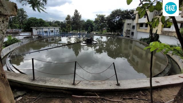 Pune, India - Sept. 22, 2022: Sewage treatment plant near Rajaram bridge in Pune, India, on Thursday, September 22, 2022. (Photo by Pratham Gokhale/Hindustan Times) (Pratham Gokhale/HT Photo)