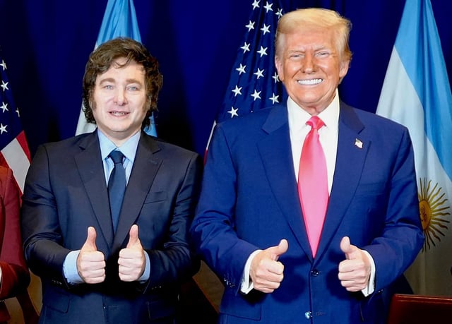 Javier Milei agradeció en X a Donald Trump y a Bessent por “el apoyo incondicional al pueblo argentino”. (Foto: Presidencia argentina / AFP).