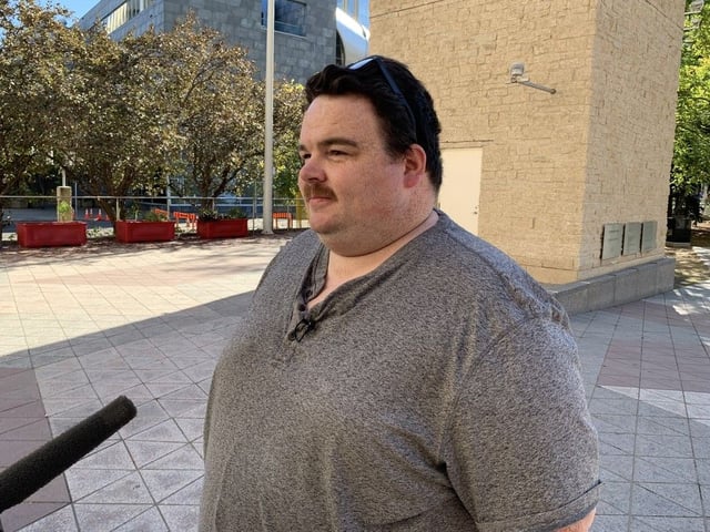  Edmonton school board trustee candidate Erik Olesen got his nomination papers in at 11:56 a.m. at Edmonton city hall on Monday, Sept. 22, 2025.