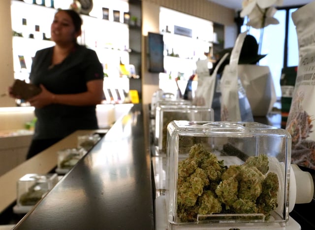 Faith Ornelas of Oxnard shops at The Artist Tree cannabis dispensary in Oxnard on July 3.