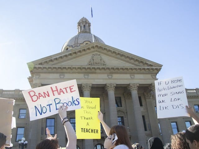  Hundreds of students walked out of classrooms on Monday, September 22, 2025 to rally at the Alberta Legislature as a teachers strike looms.