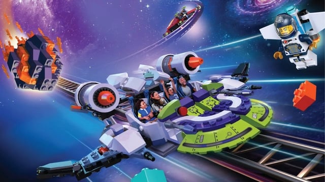Concept art of the Galaticoaster indoor roller coaster coming to Legoland California and Legoland Florida. (Courtesy of Legoland)