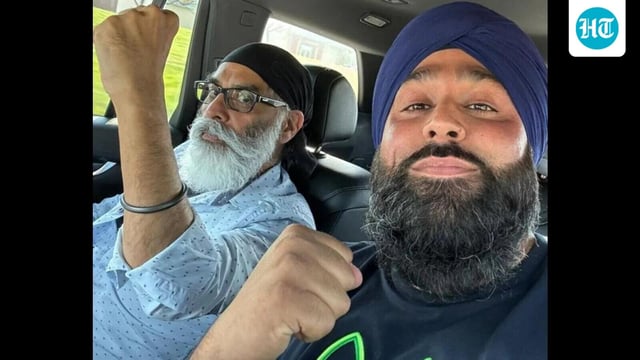 Inderjeet Singh Gosal (right) with SFJ general counsel Gurpatwant Pannun. Gosal is Canadian coordinator of the so-called Khalistan referendum. (Sourced)