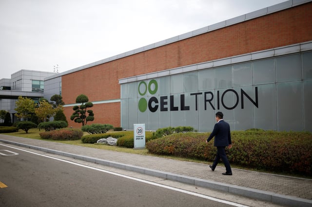 The logo of Celltrion is seen at company's headquarters in Incheon, South Korea, October 28, 2016. Picture taken on October 28, 2016.  REUTERS/Kim Hong-Ji/ File Photo