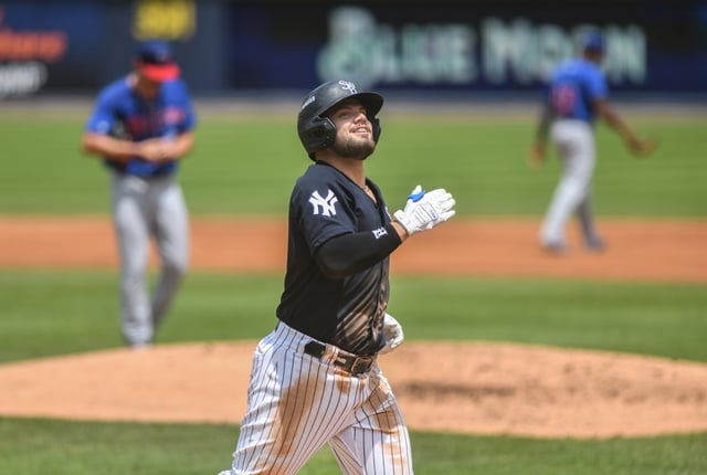 Jesus Rodriguez, shown here with the Scranton/Wilkes-Barre RailRiders, was acquired by the Giants at the trade deadline in the trade that sent Camilo Doval to the New York Yankees. Rodriguez joined the Giants in San Francisco on Monday, but isn’t expected to play the final week of the regular season. {Photo by Sean McKeag/The Scranton Times- Tribune)