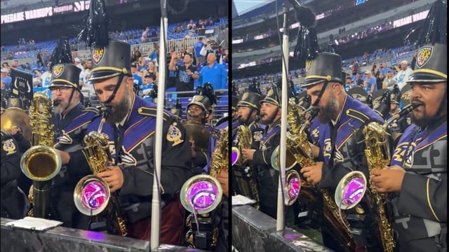 Jason Kelce playing saxophone