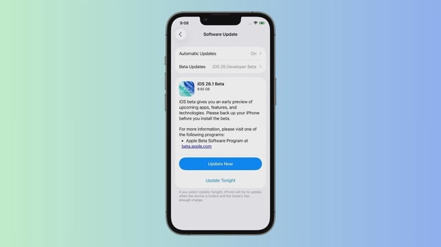 iOS 26.1 beta 1 arrives with some minor changes.