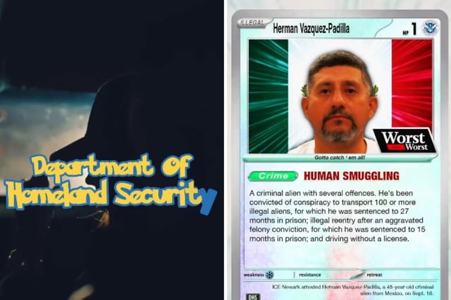 On Monday, DHS shared a video on X with the caption, “Gotta Catch ’Em All,” the slogan widely associated with Pokémon.