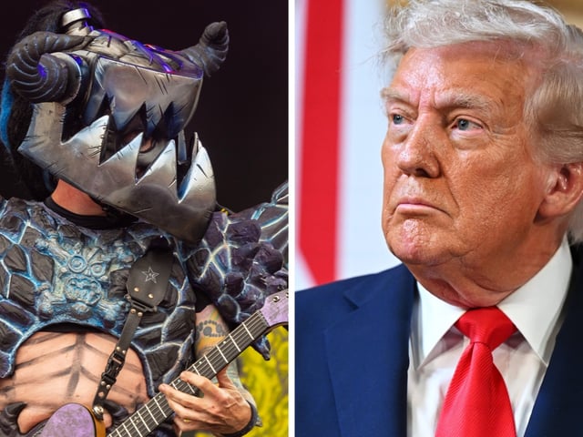 Gwar guitarist Balsac the Jaws of Death in 2025, and US President Donald Trump in 2025