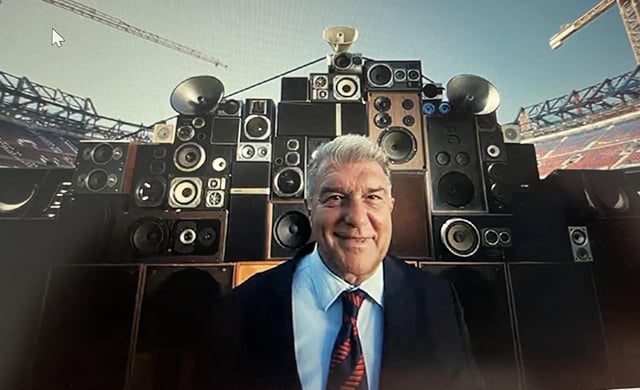 Joan Laporta, en el video donde aseguró que el Gamper se jugaría en el Spotify Camp Nou.