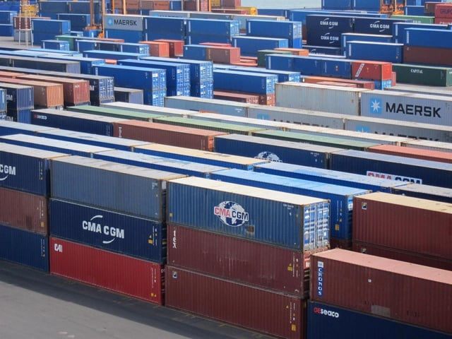 Contenedores de exportación.