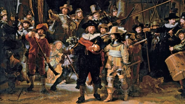 The dog can be seen in the bottom right corner of the masterpiece, reacting to a drummer