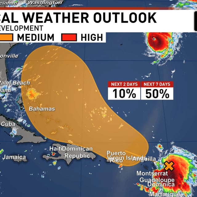It has a 10% to 50% chance of development through the next two to seven days. (WPEC)