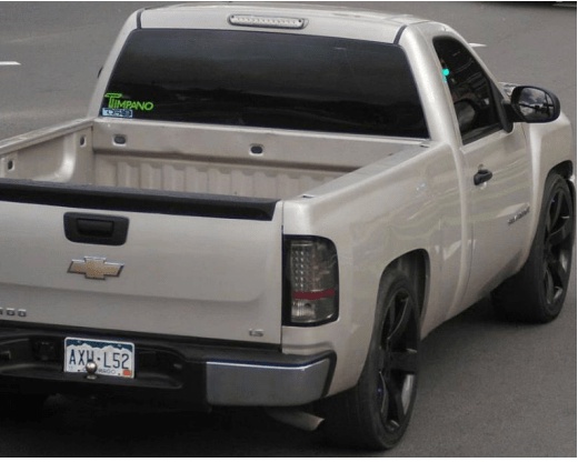 Police are looking for a gray Chevy Silverado truck with Colorado license plate AXW-L52 in connection with an Amber Alert issued for Jasmin Zapata on Sept. 23. (CBI)